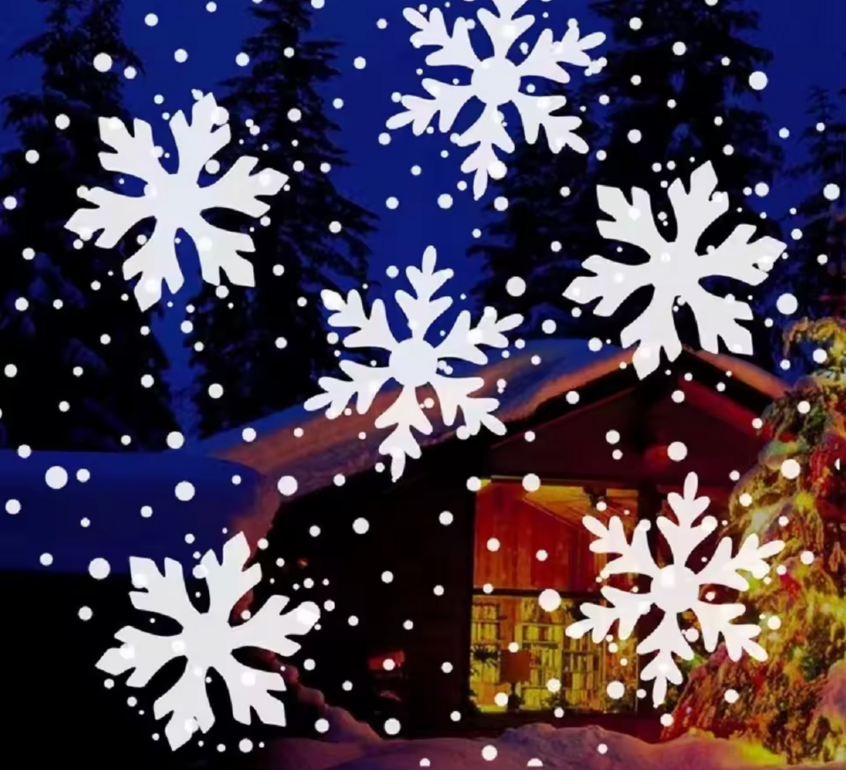 Projecteur flocons de neige LED - distance et taille de projection