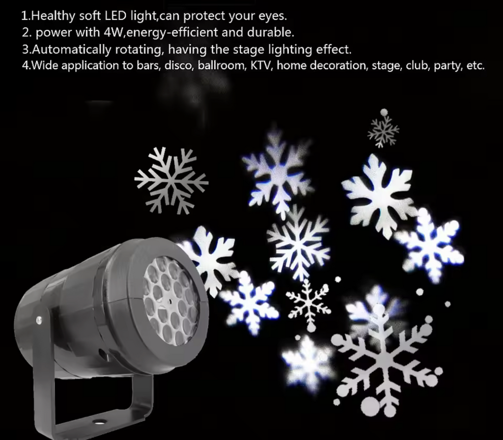 Projecteur flocons de neige LED - caractéristiques techniques