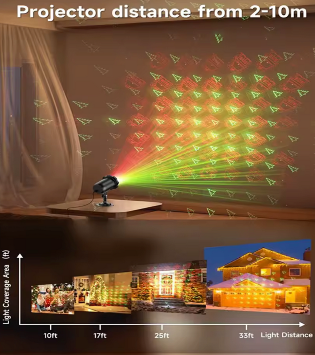 Projecteur Noël avec télécommande prise EU