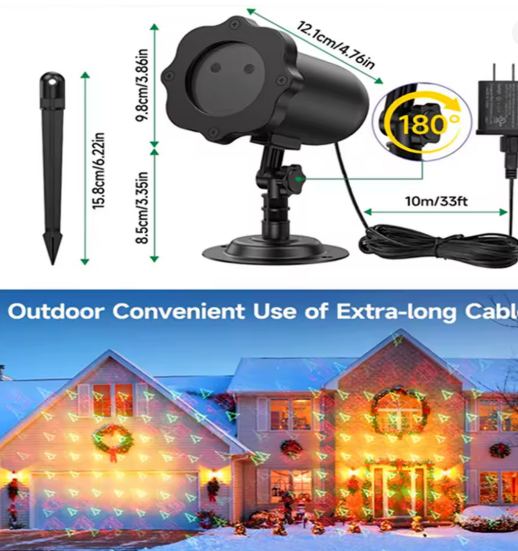 Projecteur Noël comparaison luminosité