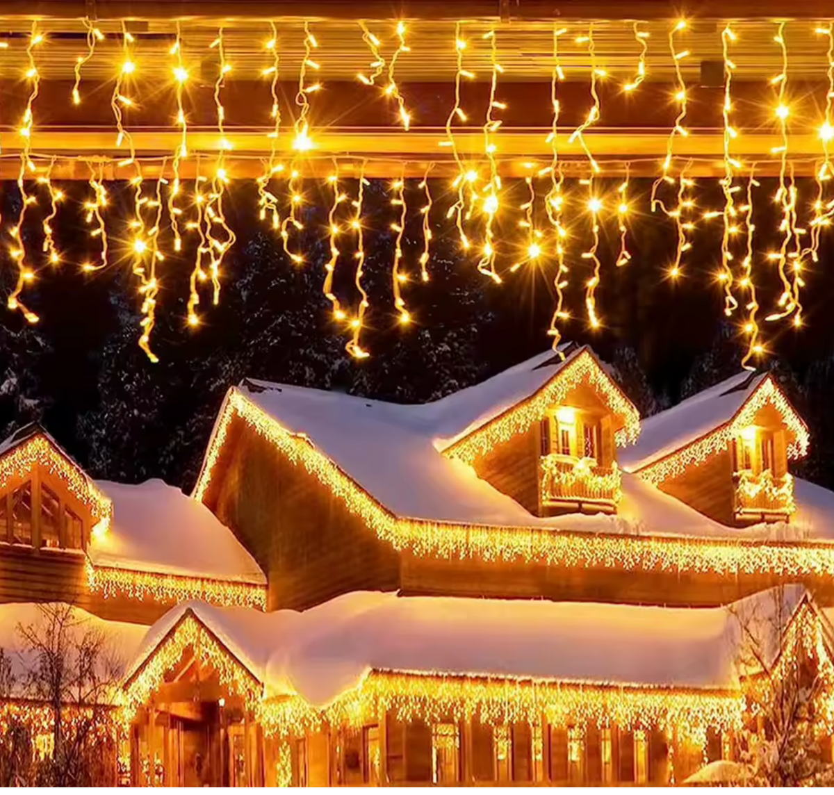 Guirlande LED chalet enneigé Noël