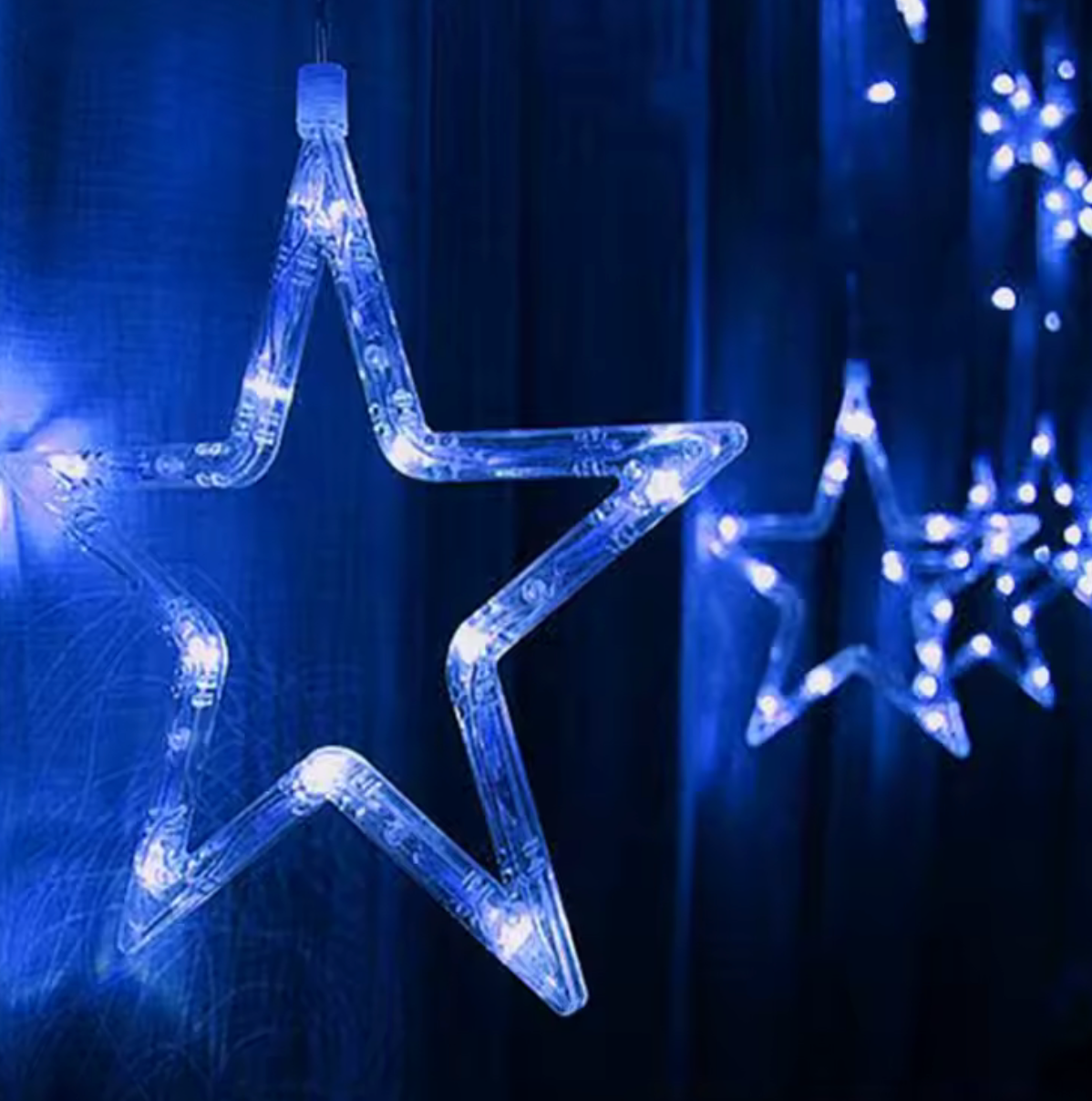 Guirlande LED étoiles bleu décoration Noël