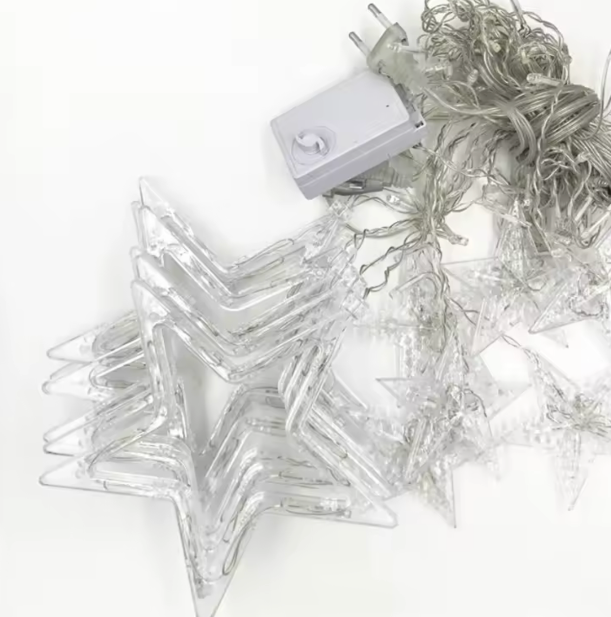 Guirlande LED étoiles transparentes prise EU