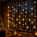 Guirlande Rideau LED Étoiles de Noël